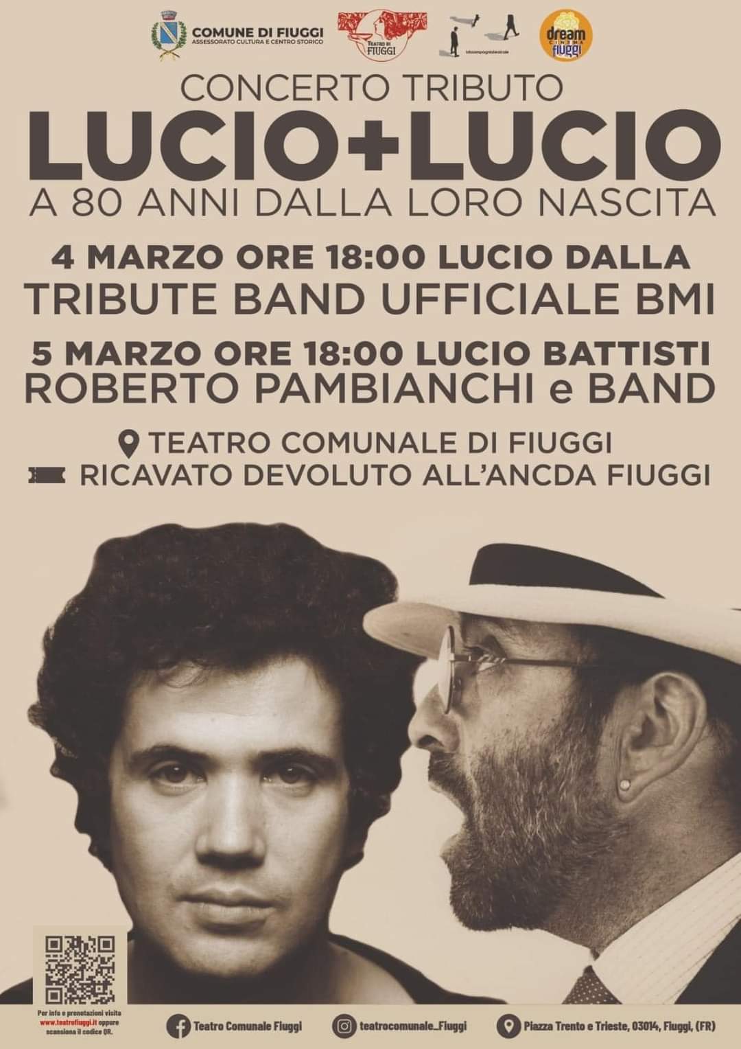 Lucio + Lucio, tributo a Dalla e Battisti: in Ciociaria due